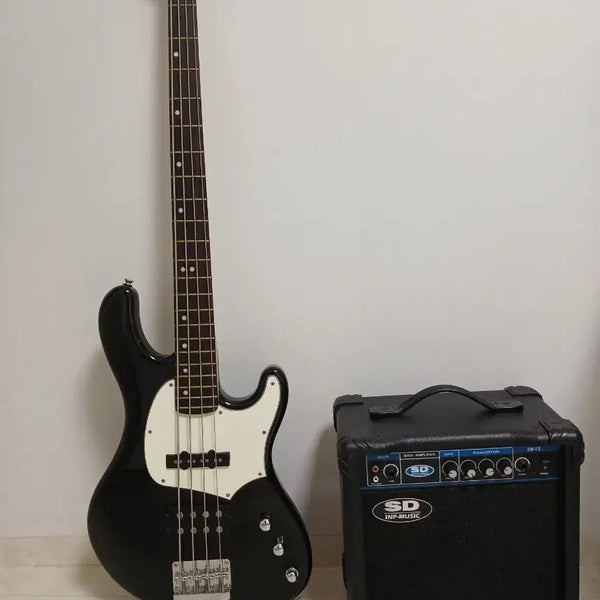 [BUNJANG] Black Bass Guitar and Amplifier Set with Bag / 베이스 기타(골트)