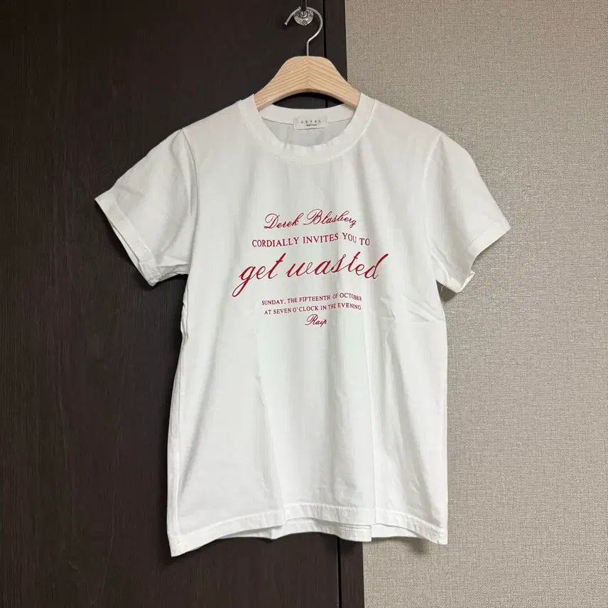 [BUNJANG] Women's White Lettering Short Sleeve T-Shirt / [Free]화이트 여성 레터링 반팔