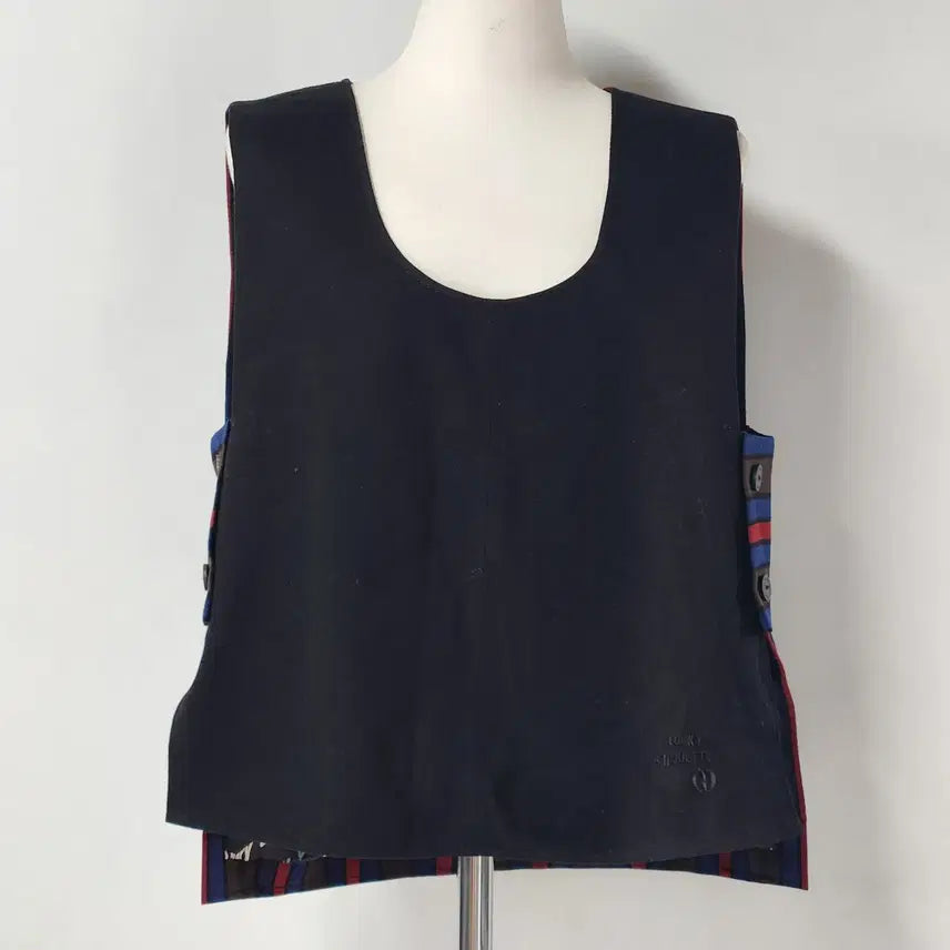 [BUNJANG] Lucky Chouette Color-Block Stripe Layered Vest / 럭키슈에뜨 배색 스트라이프 레이어드 베스트(조끼) 36