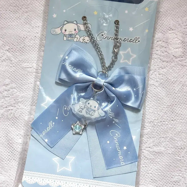 [BUNJANG] Cinnamoroll Kuji Lottery 10th Prize Ribbon Charm Keychain Sky Blue / 시나모롤 쿠지 10등상 리본 챰 키링 하늘색