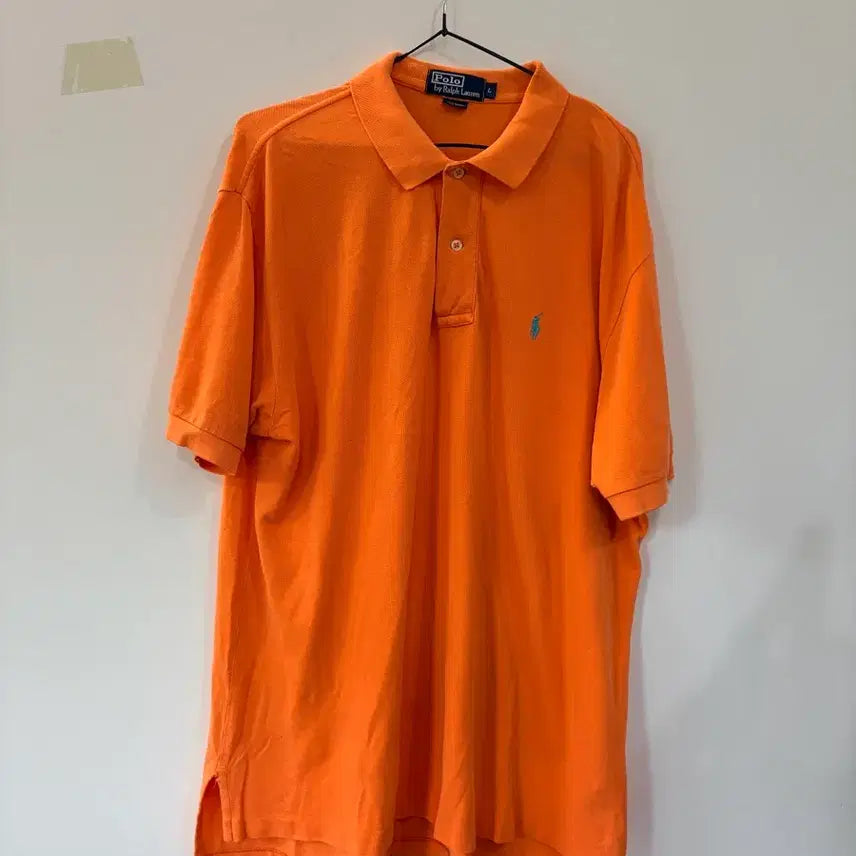 [BUNJANG] Polo Ralph Lauren Orange Short-Sleeve Polo Shirt / 폴로 랄프로렌 오렌지색 카라티