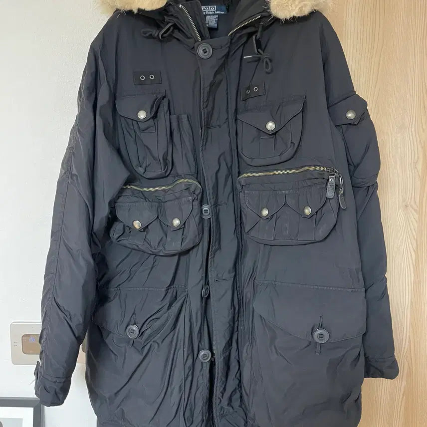 [BUNJANG] Polo Ralph Lauren Utility Multi-Pocket Duck Down Parka Black / [L] 폴로 랄프로렌 유틸리티 멀티포켓 덕다운 파카 블랙