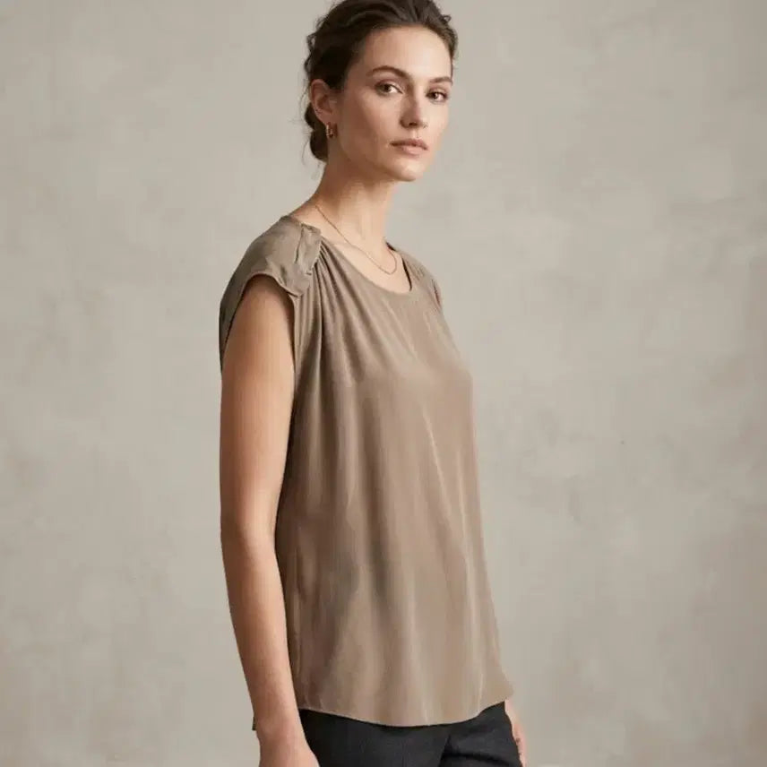 [BUNJANG] LANVIN COLLECTION Brown Sleeveless Shirt / LANVIN COLLECTION 브라운 민소매셔츠