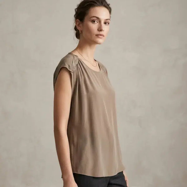 [BUNJANG] LANVIN COLLECTION Brown Sleeveless Shirt / LANVIN COLLECTION 브라운 민소매셔츠