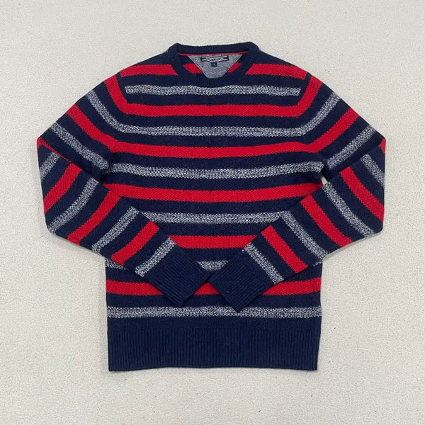 [BUNJANG] Tommy Hilfiger Striped Round Neck Knit Sweater / S 타미힐피거 스트라이프 라운드넥 니트 스웨터 0721