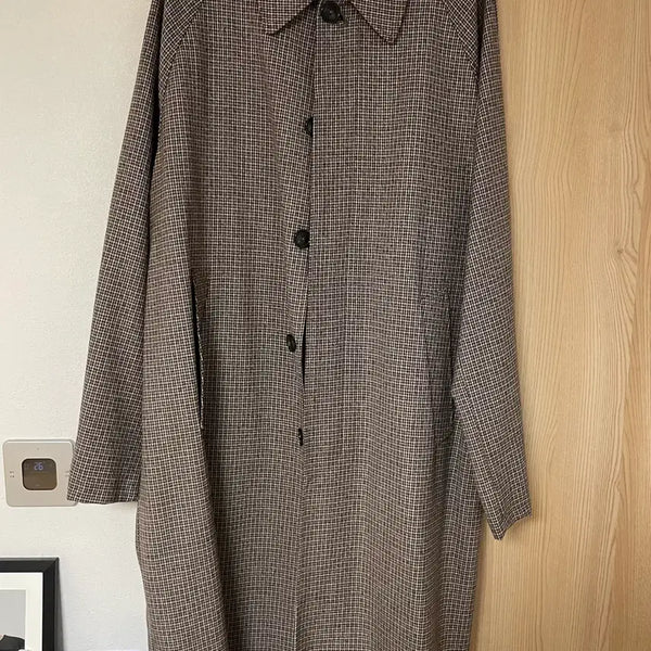 [BUNJANG] Our Legacy x Stussy Houndstooth Raglan Car Coat Brown / [XL] 아워레가시X스투씨 하운드투스 래글런 카코트 브라운