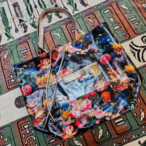 [BUNJANG] H by EKATRINA in New York Reversible Tote Bag Rose Gold/Multi-color Flower / 이카트리나(H by EKATRINA) in 뉴욕 플라워 리버시블 토트백