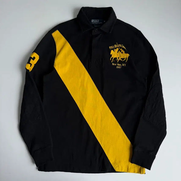 [BUNJANG] Polo Ralph Lauren Big Pony Embroidered Black Rugby Shirt / Polo  폴로 랄프로렌 빅포니 엠브로이드 블랙 럭비티셔츠