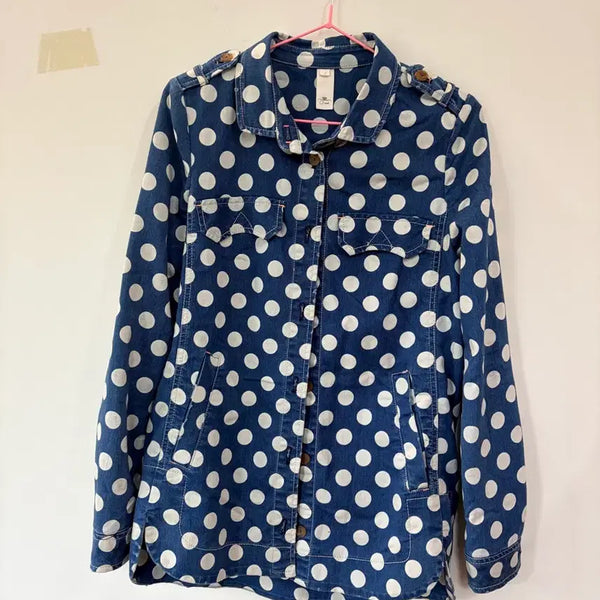 [BUNJANG] Ozsecon Denim Polka Dot Shirt / 오즈세컨 데님 도트 무늬 셔츠