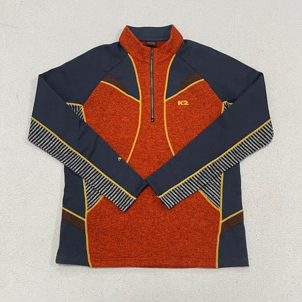 [BUNJANG] L K2 Spandex Half-Zip Long Sleeve Hiking T-Shirt / L K2 스판 반집업 등산 롱슬리브 티셔츠 0721
