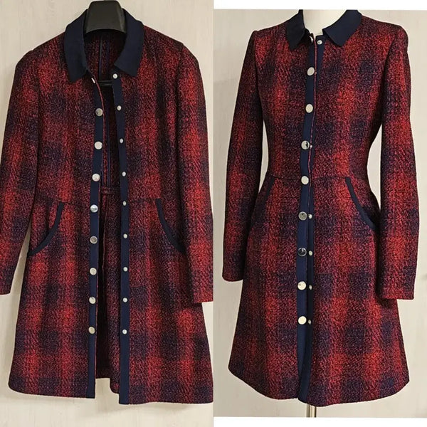 [BUNJANG] Maje Tweed Dress Red/Navy / 마쥬 트위드 원피스 레드/네이비 2