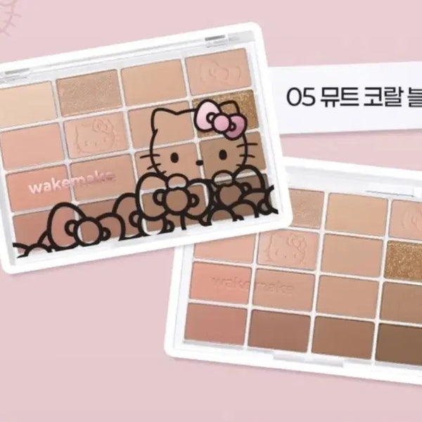 [BUNJANG] WAKEMAKE x Hello Kitty Mute Coral Blurring Palette / 웨이크메이크 헬로키티 뮤트코랄
