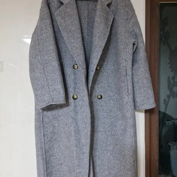 [BUNJANG] Handmade Wool Herringbone Double-Button Coat / 택포)핸드메이드 울90 코트