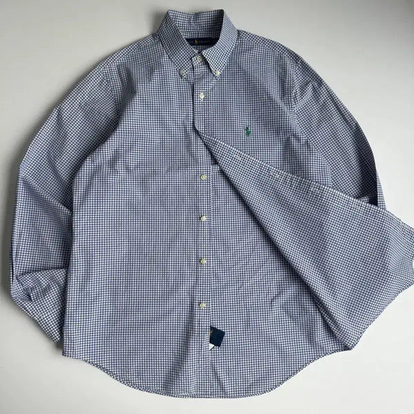 [BUNJANG] Polo Ralph Lauren Embroidered Cotton Checkered Shirt / Polo  폴로 랄프로렌 자수 코튼 체크셔츠