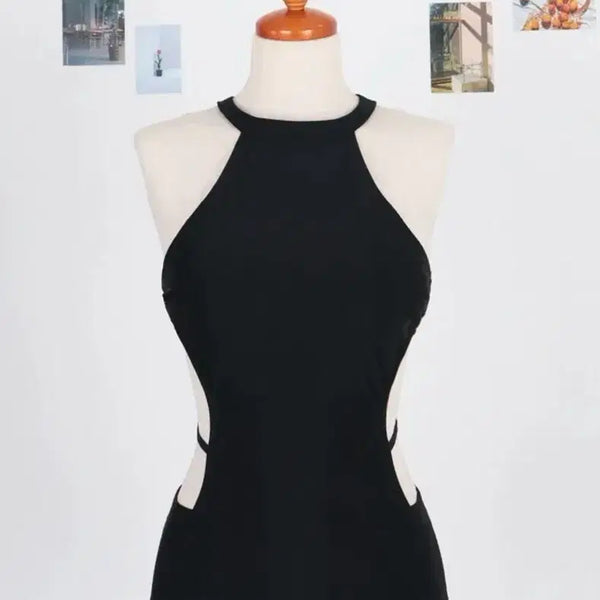 [BUNJANG] Black Halterneck Monokini Swimsuit / 블랙 홀터넥 모노키니 수영복 새제품 팝니다(내장패드O)