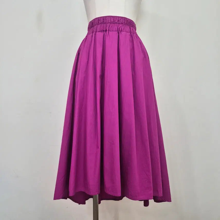 [BUNJANG] Avan Lily Purple Cotton Unbalance Flare Long Skirt / Avan Lily 퍼플 코튼 언밸런스 플레어 롱스커트 일본빈티지