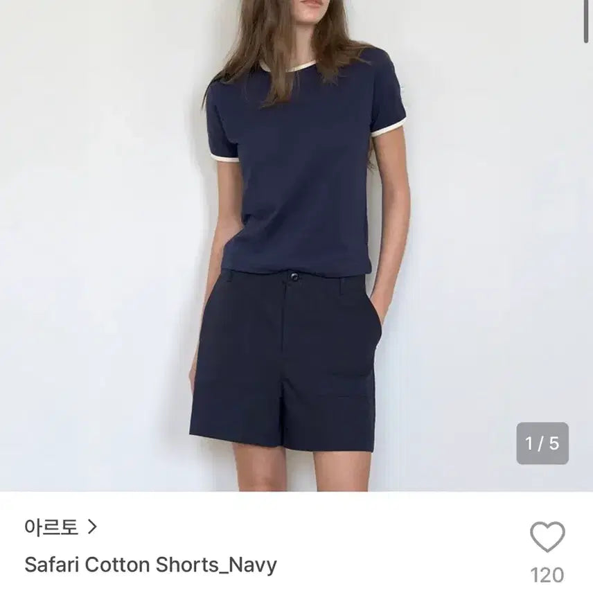 [BUNJANG] Arto Safari Cotton Short Pants Navy / 아르토 사파리 코튼 숏팬츠 네이비