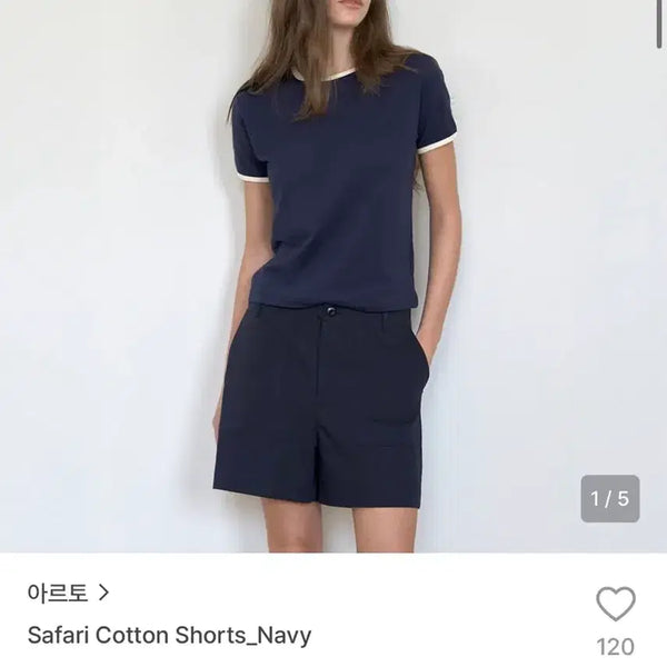 [BUNJANG] Arto Safari Cotton Short Pants Navy / 아르토 사파리 코튼 숏팬츠 네이비