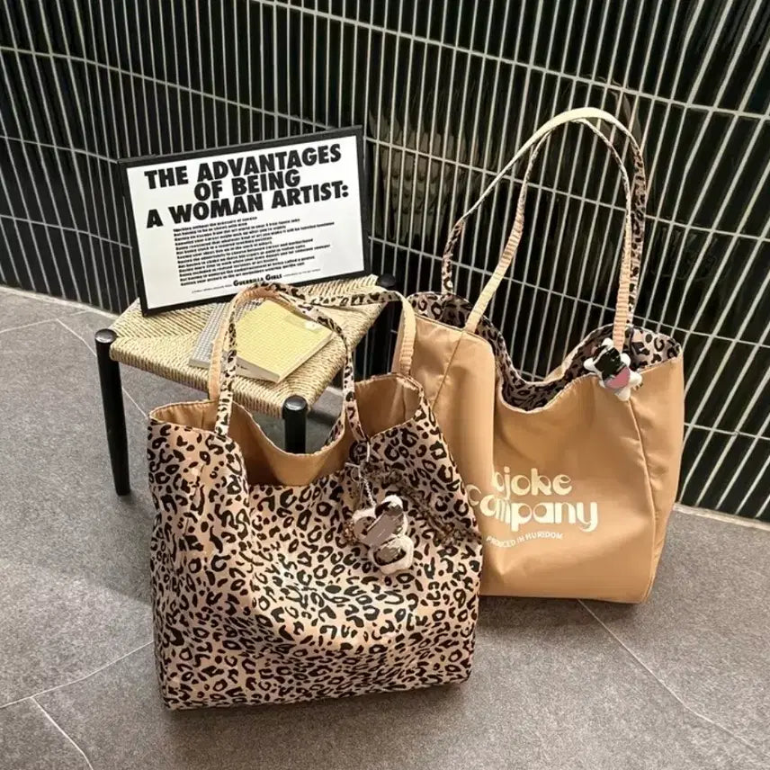 [BUNJANG] Leopard Print Reversible Tote Bag / 호피 패턴 양면토트백 (새상품)