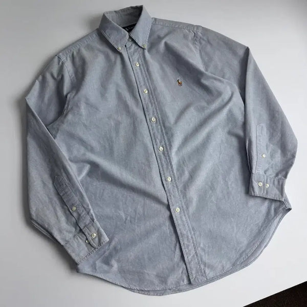 [BUNJANG] Polo Ralph Lauren Embroidered Cotton Light Blue Shirt / Polo  폴로 랄프로렌 자수 코튼 라이트블루 셔츠
