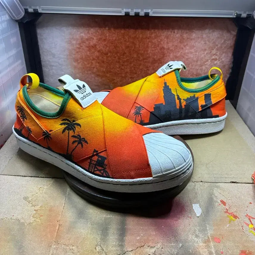 [BUNJANG] Adidas Superstar Slip-On Custom Miami Beach Vibe Sneakers / 아디다스 슈퍼스타 슬립온 마이애미 비치 바이브 커스텀