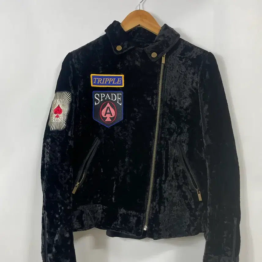 [BUNJANG] Ozscecon Velvet Rider Jacket / 오즈세컨 벨벳 라이더 자켓 90