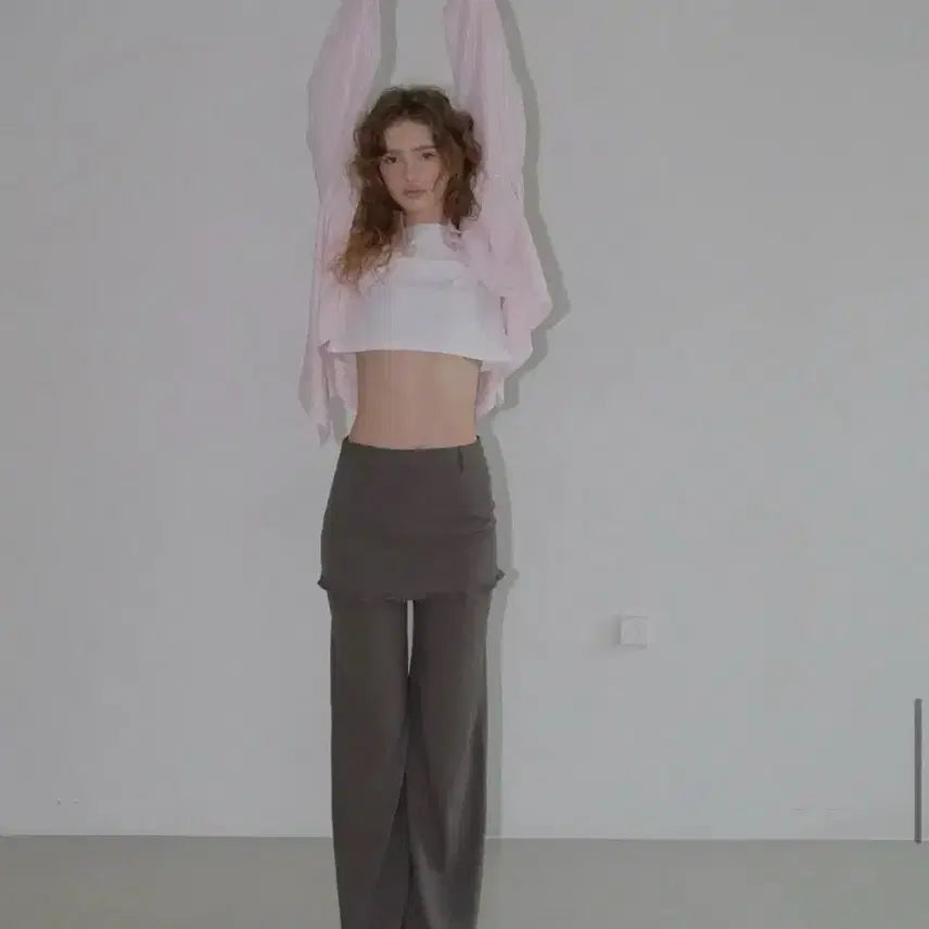 [BUNJANG] Love By Mood Ove Skirt Slacks Gray Beige / 러브바이무드 Ove Skirt Slacks [gray beige] 새상품