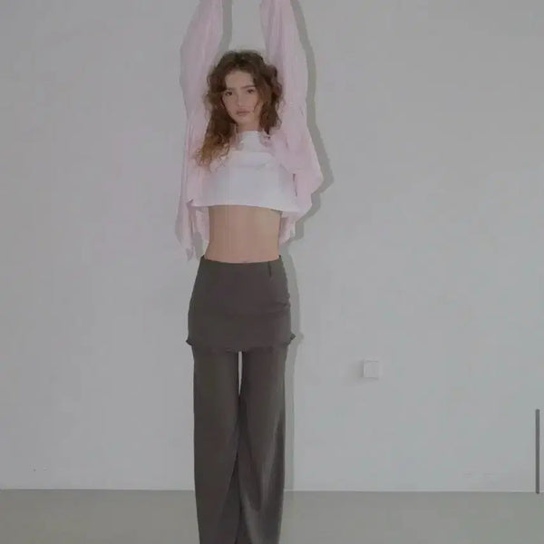 [BUNJANG] Love By Mood Ove Skirt Slacks Gray Beige / 러브바이무드 Ove Skirt Slacks [gray beige] 새상품