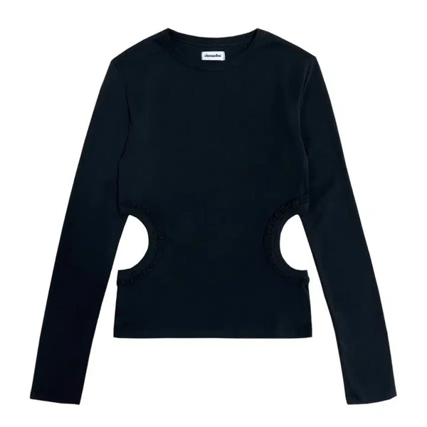 [BUNJANG] Chemehc Hole Lace Long Sleeve (Black) / chemehc 체메씨 HOLE LACE LONG SLEEVE (BLACK)