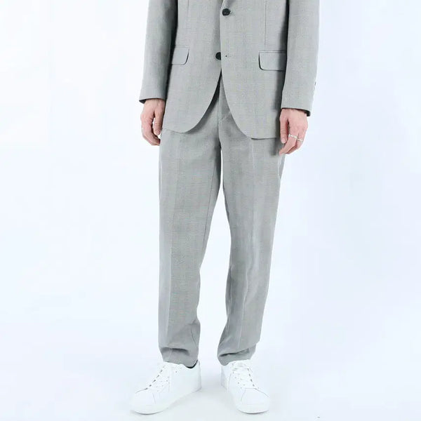 [BUNJANG] ROLF Men's Grey Check Trousers Casual Slacks / 롤프 남성 남자 그레이 체크바지 정장하의 슬랙스 양복 수트 일자 댄디 패션 데일리