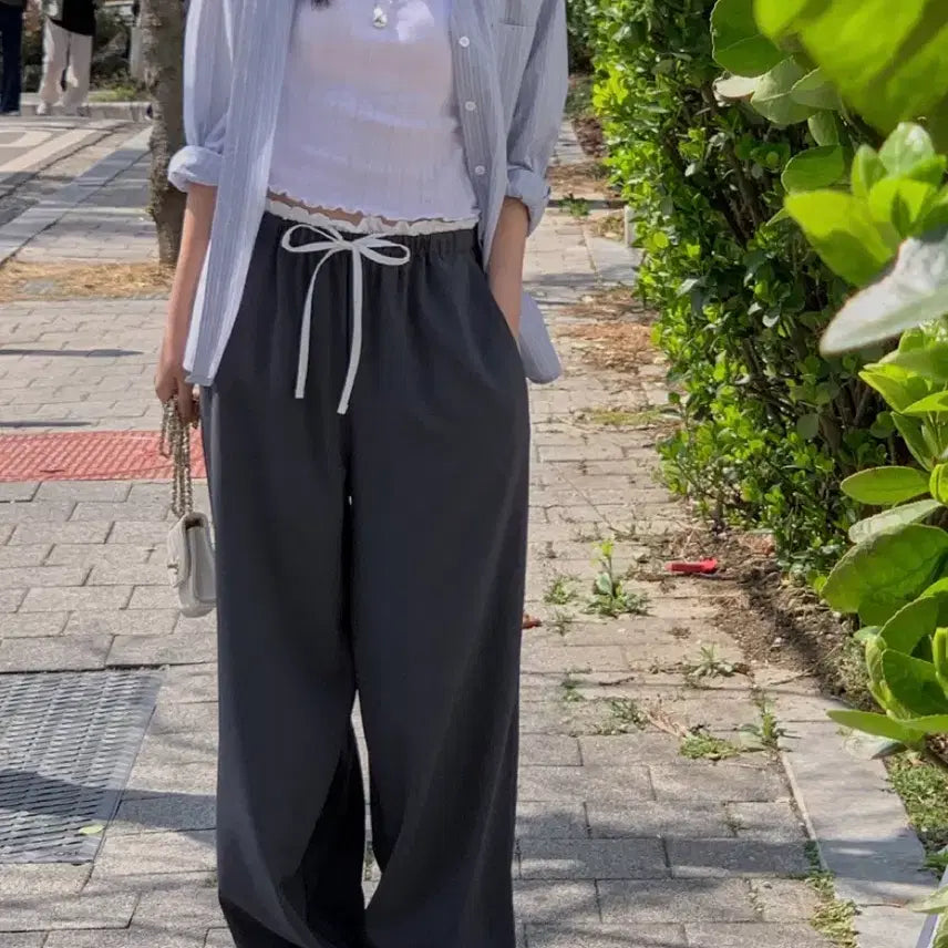 [BUNJANG] Miel Colorblock String Pants / 미엘 썸머 에버 배색 스트링 팬츠
