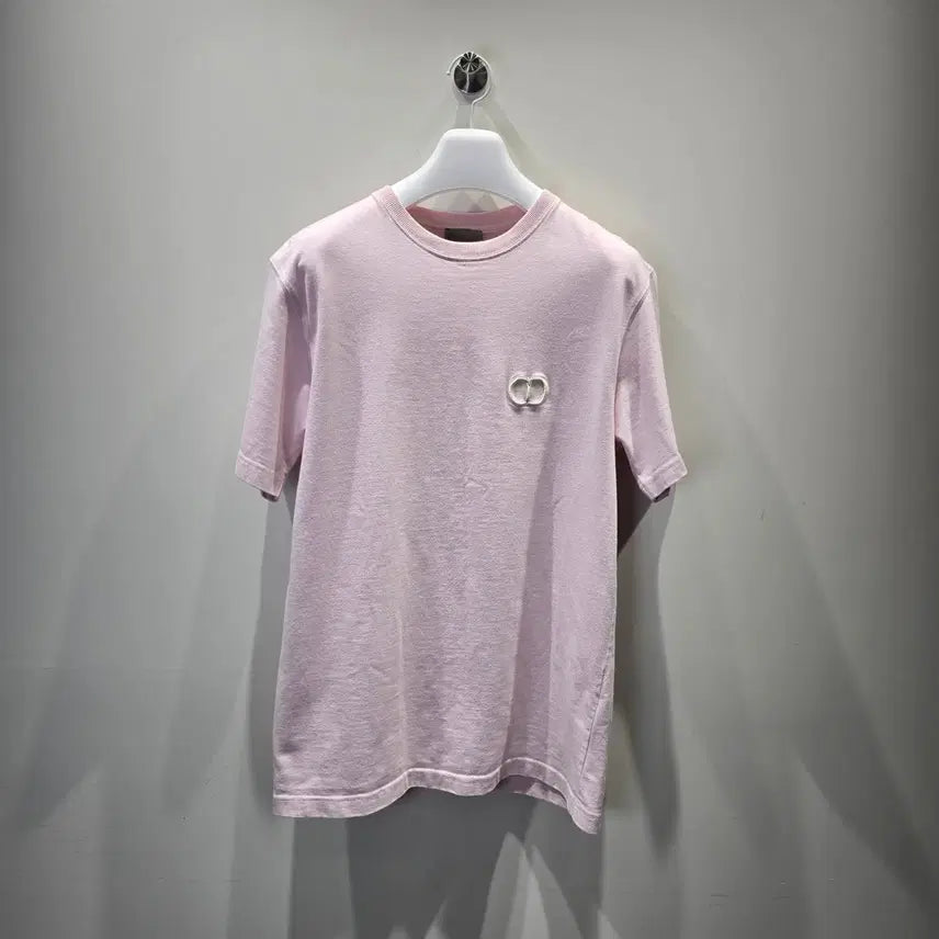 [BUNJANG] Dior CD Logo Short Sleeve T-Shirt Light Pink M / [중고/정품] 디올 CD 로고 반팔 티셔츠 라이트핑크 M