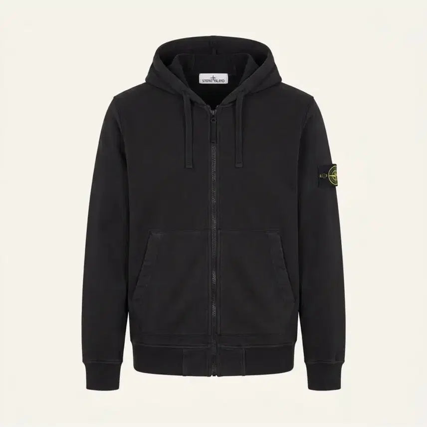 [BUNJANG] Stone Island Hooded Zip-Up Jacket Black (M) / 스톤아일랜드 후드집업 블랙 (M)