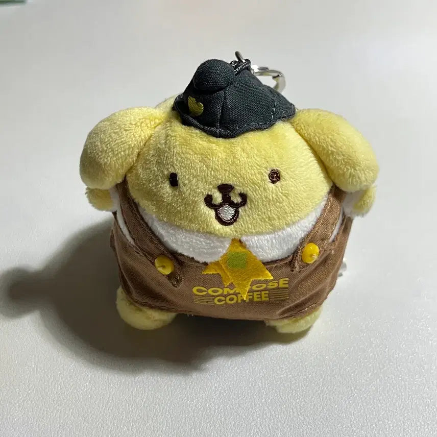 [BUNJANG] Sanrio Pompompurin "Compose Coffee" Collaboration Plush Doll Keyring / 산리오 컴포즈 콜라보 폼폼푸린 인형키링
