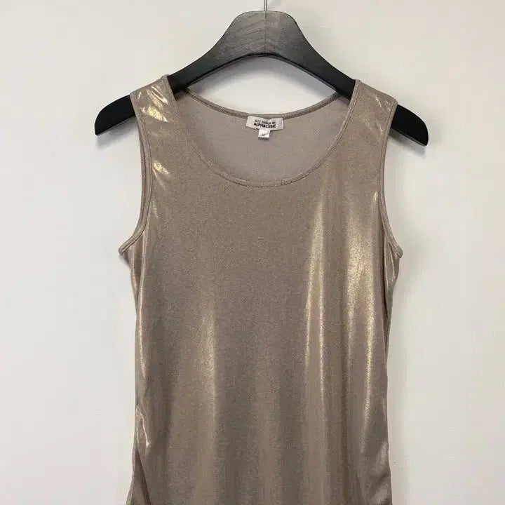 [BUNJANG] Vintage ALPHA CUBIC Glossy Sleeveless Top / 빈티지 ALPHA CUBIC 글로시 슬리브리스