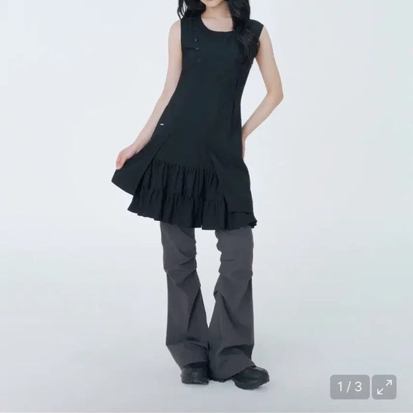 [BUNJANG] Miseki Seoul Ruffle Layered Midi Dress / 미세키서울 러플 레이어드 미디 원피스 / 하구미모리걸빈티지코이세이오헤시오