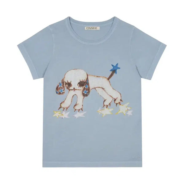 [BUNJANG] Koiseo Vintage Puppy T-Shirt Cloud Blue / 코이세이오 VINTAGE PUPPY T-SHIRT CLOUD BLUE