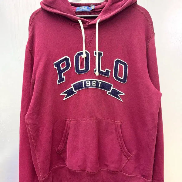 [BUNJANG] Polo Ralph Lauren Burgundy 1967 Big Logo Hoodie / Polo 폴로 랄프로렌 버건디 1967 빅로고 후드티