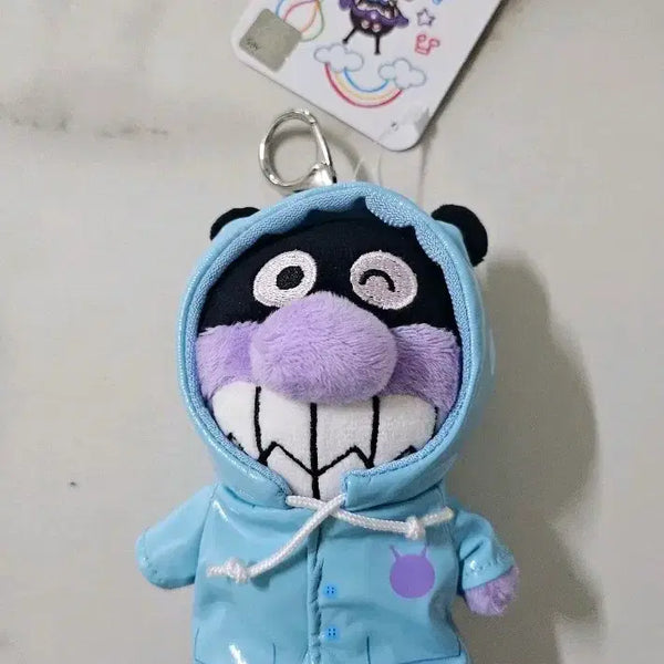 [BUNJANG] Anpanman Baikinman Raincoat Plush Keychain / (새상품) 호빵맨 세균맨 우비 인형 키링