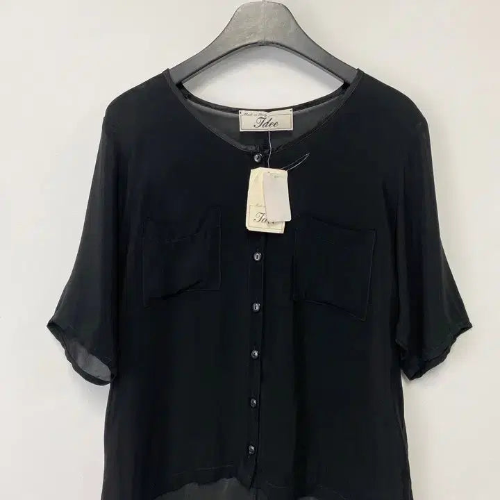 [BUNJANG] Jdee Made in Italy Silky Viscose Blouse Shirt / 빈티지 Jdee made in italy 실키 비스코스 포켓 블라우스 셔츠