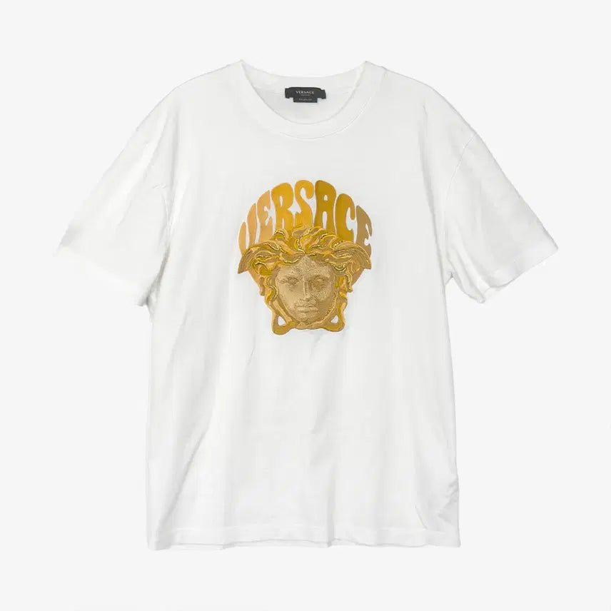 [BUNJANG] Versace Medusa Logo Jersey T-Shirt White L / 베르사체 메두사 로고 저지 티셔츠 L사이즈 화이트 DX0WDWND