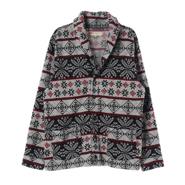 [BUNJANG] Levi's Nordic Pattern Button Fleece Knit Cardigan Jacket / 리바이스 노르딕 패턴 버튼 플리스 니트 가디건 자켓