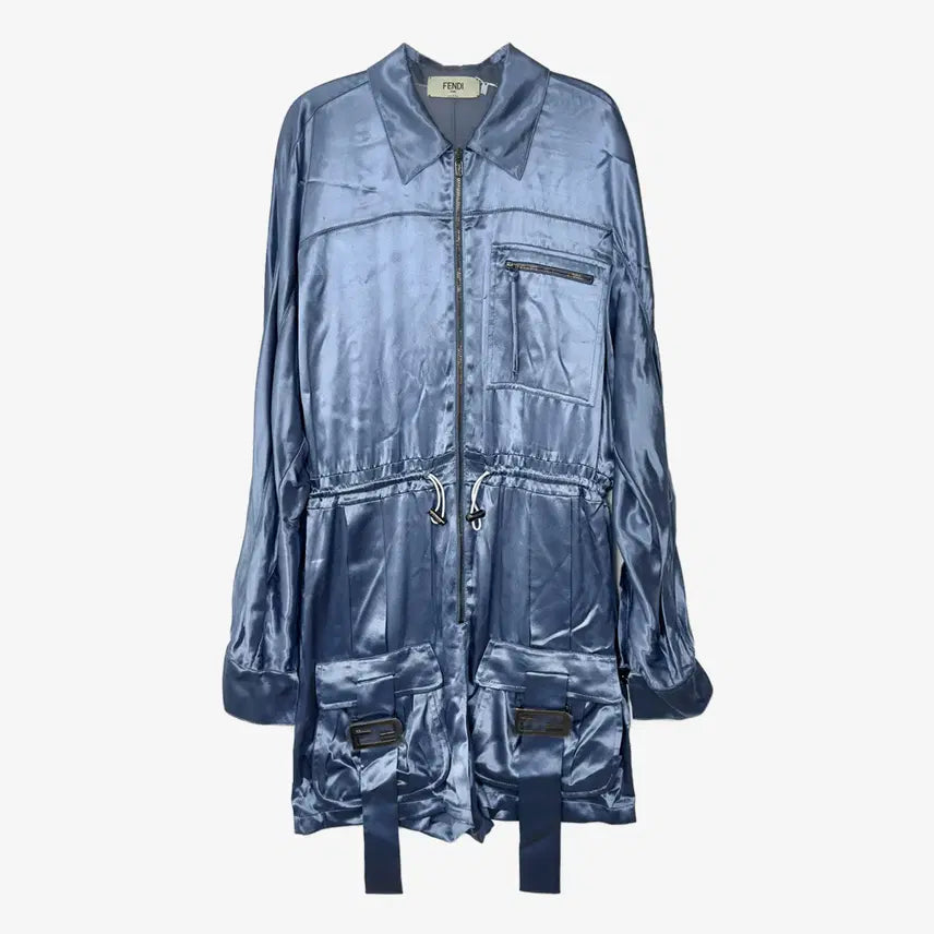 [BUNJANG] Fendi All-in-One Jumpsuit Satin Blue / [42] 펜디 FDC736 올인원 점프수트 새틴 블루 MV9NJF7A