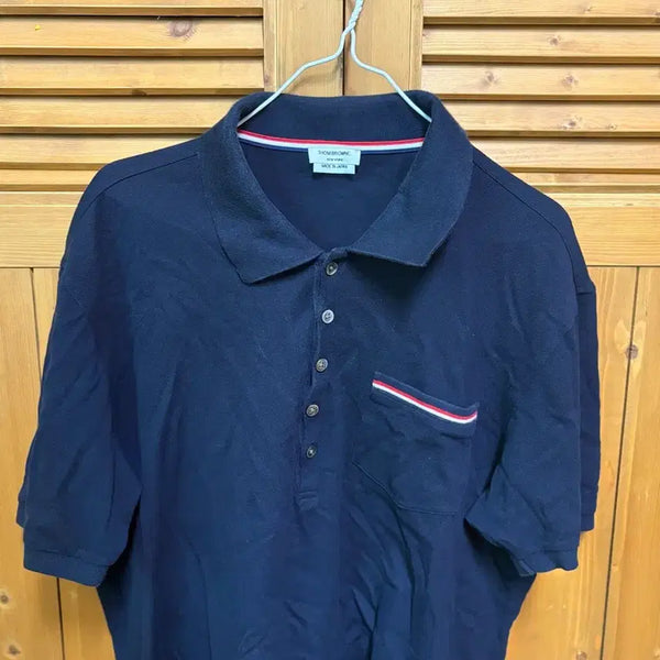 [BUNJANG] Thom Browne Navy Short Sleeve Polo Shirt / 톰브라운