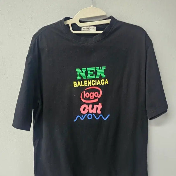[BUNJANG] Balenciaga New Logo Out T-Shirt Black / 발렌시아가 뉴 로고 아웃 티셔츠 블랙