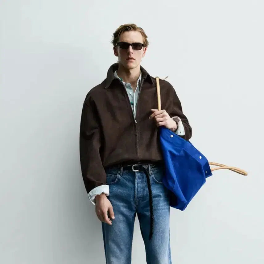 [BUNJANG] ZARA Aaron Divine Regular Fit Suede Leather Jacket - M / 자라 아론 디바인 레귤러 핏 스웨이드 레더 자켓 M