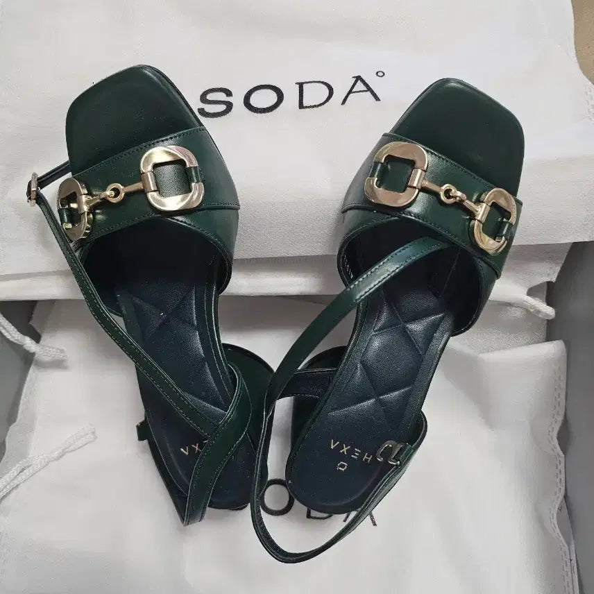 [BUNJANG] SODA Mule Sandals Green / 소다 뮬 샌들 그린