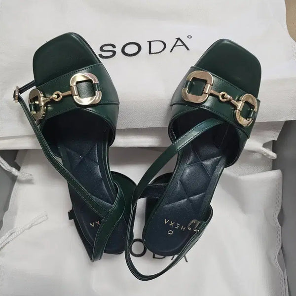 [BUNJANG] SODA Mule Sandals Green / 소다 뮬 샌들 그린
