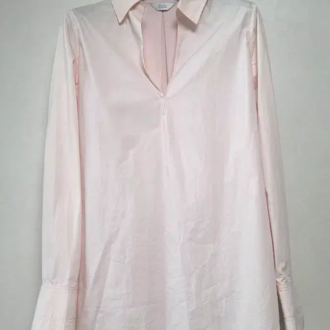 [BUNJANG] Time Collection Pink Wide Collar Detail Shirt / 타임 셔츠