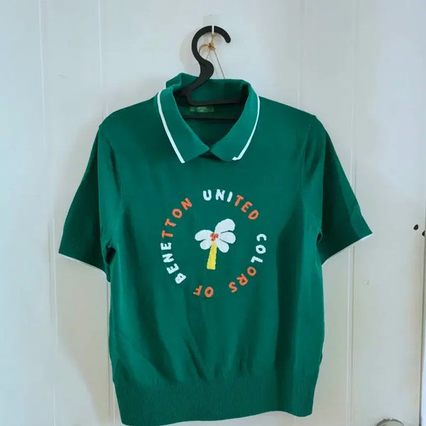 [BUNJANG] United Colors of Benetton Women's Cool Knit T-Shirt Medium (95) / 베네통 여성 쿨니트티 95